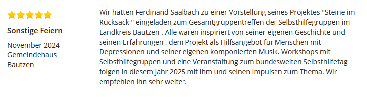 Eine Rezension für einen Vortrag von Ferdinand Saalbach im Gemeindehaus Bautzen